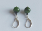 Preview: silver earrings-leverbacks with jadeite and tourmaline beads-the colours are green and black---